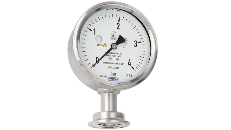 PG43SA-D diaphragm pressure gauge, flush