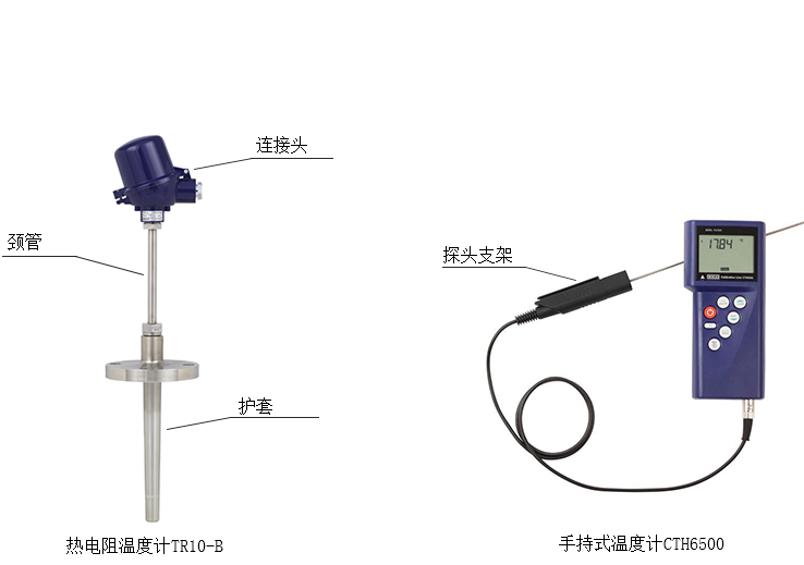 这些探头由一个金属热电偶护套/保护管组成，其中包裹着一个狭长的探头。连接头位于探头顶部，将探头与其他设备相连。颈管是连接头和热电偶护套/保护管之间的过渡，可实现探头的精确定位。下端装有符合人体工程学的手柄，确保操作舒适。