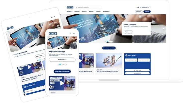 WIKA website offers innovative design and improved user experience