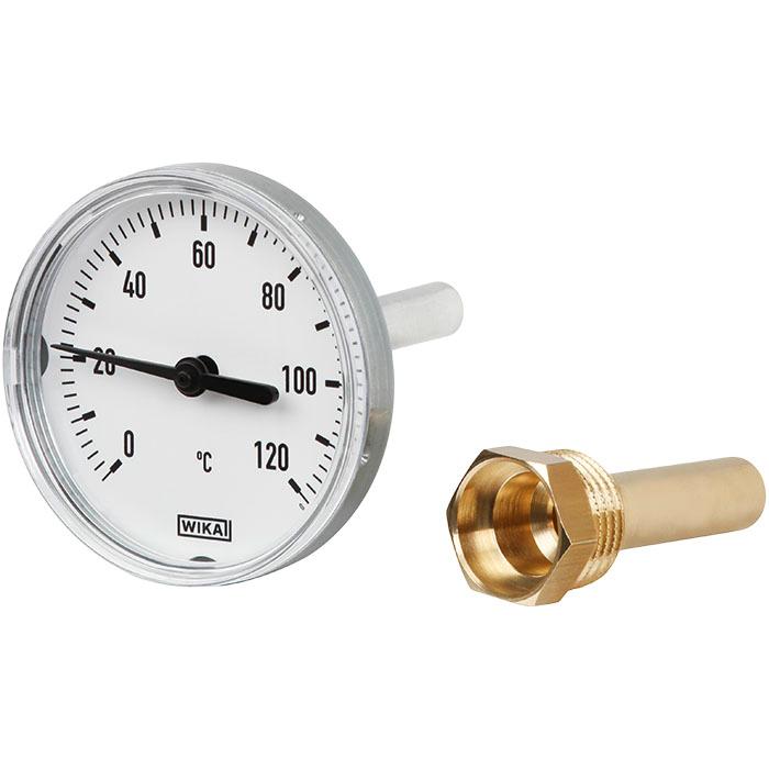 6 Termometri Bimetallici A Molla Per Tubi 0-120°C - Per Caldaie, Caminetti, Riscaldamento - Diametro 63 Mm