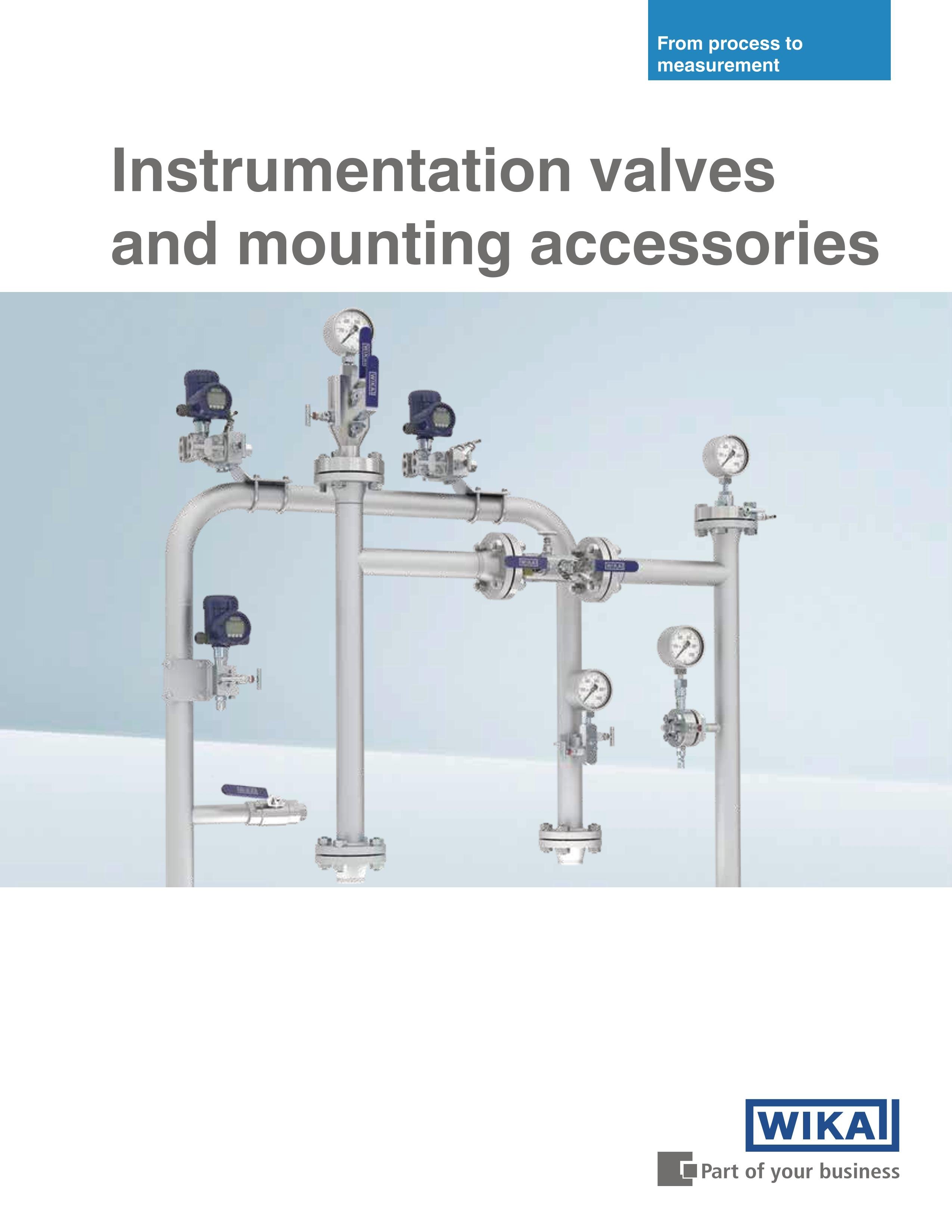Instrumentação com válvulas e acessórios