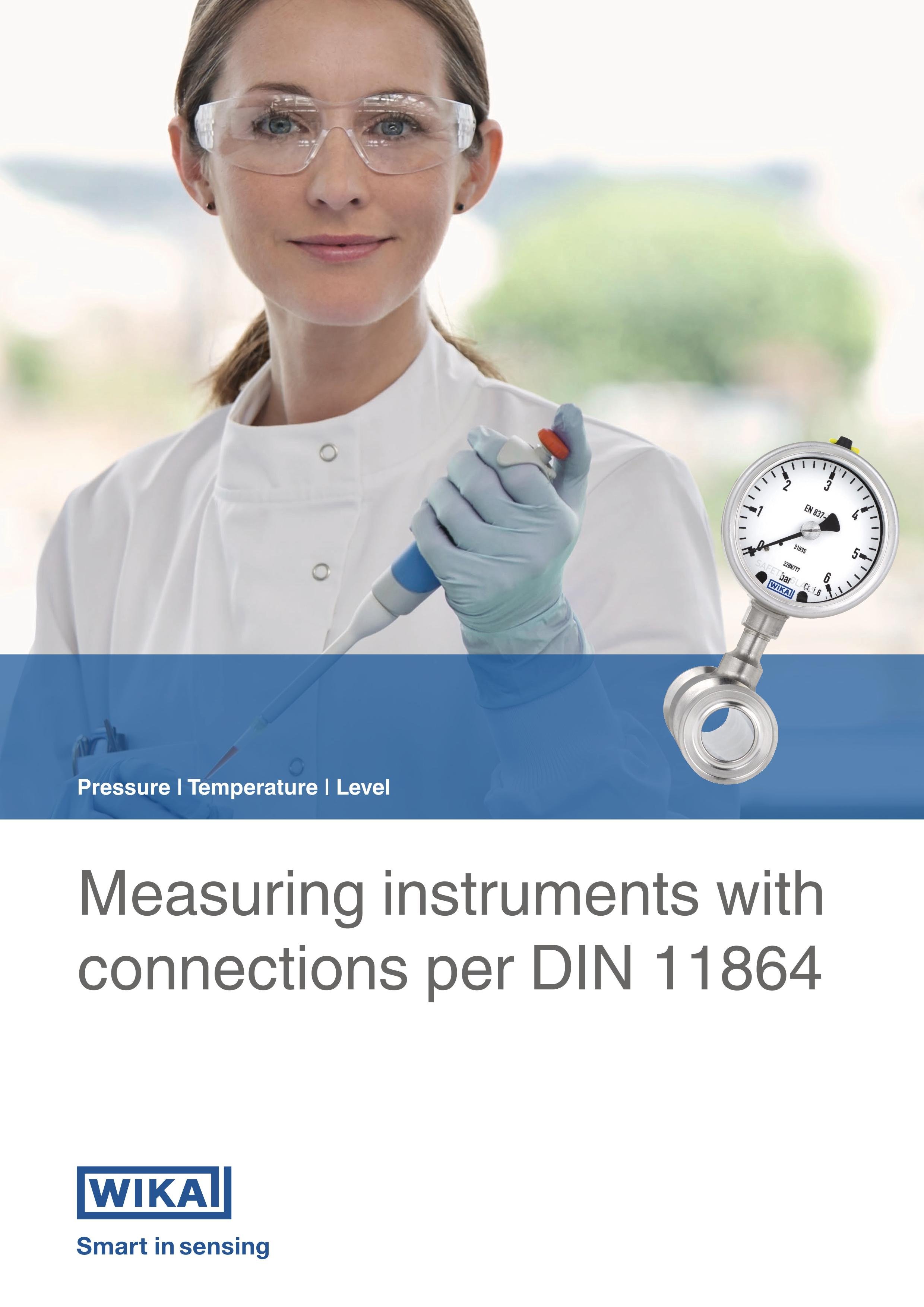 Measuring instruments with connections per DIN 11864